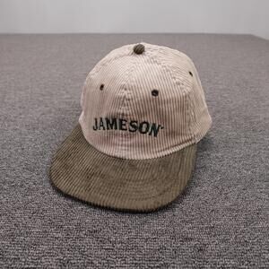 Jameson Hat Cap Snap Back Mens One Size Beige Corduroy Beer Logo Green Brim